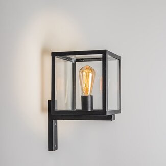 QAZQA Vintage Wall lamp ROTTERDAM Black