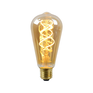 Lucide Ampoule LED - Lampe à filament - ST64 - LED Dim. - E27 - 1x5W 2200K - Ambre