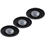 FOCUS - Inbouwspot - Ø 8,1 cm - LED Dimb. - GU10 - 3x5W 3000K - Zwart - Set van 3 - 11001/15/30