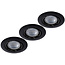 FOCUS - Spot encastrable - Ø 8,1 cm - LED Dim. - GU10 - 3x5W 3000K - Noir - Lot de 3 - 11001/15/30