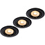 Lucide FOCUS - Spot encastrable - Ø 8,1 cm - LED Dim. - GU10 - 3x5W 3000K - Noir - Lot de 3 - 11001/15/30