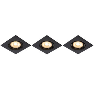 Lucide FOCUS - Spot encastrable - LED Dim. - GU10 - 3x5W 3000K - Noir - Lot de 3 - 11002/15/30