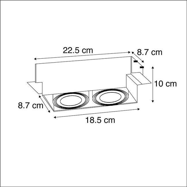 Recessed spotlight Oneon 2 GU10 Trimless