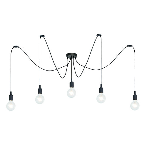Lucide FIX MULTIPLE - Hanglamp - 5xE27 - Zwart - 08408/05/30 Lucide FIX MULTIPLE - Hanglamp - 5xE27 - Zwart - 08408/05/30