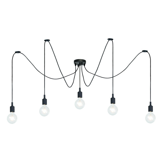 FIX MULTIPLE - Hanging lamp - 5xE27 - Black - 08408/05/30