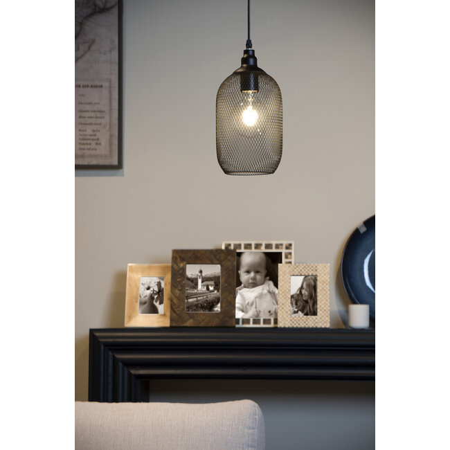 MESH - Lampe à suspension - Ø 15 cm - 1xE27 - Noir - 43404/15/30