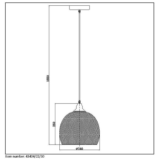 MESH - Lampe à suspension - Ø 22 cm - 1xE27 - Noir - 43404/22/30