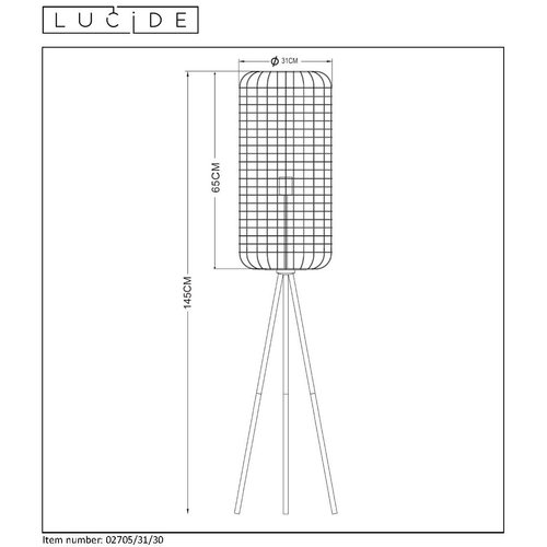 Lucide ESMEE - Floor lamp - Ø 31 cm - E27 - Black - 02705/31/30