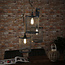 Vintage Hanging lamp 3xØ20 mesh rope stepped