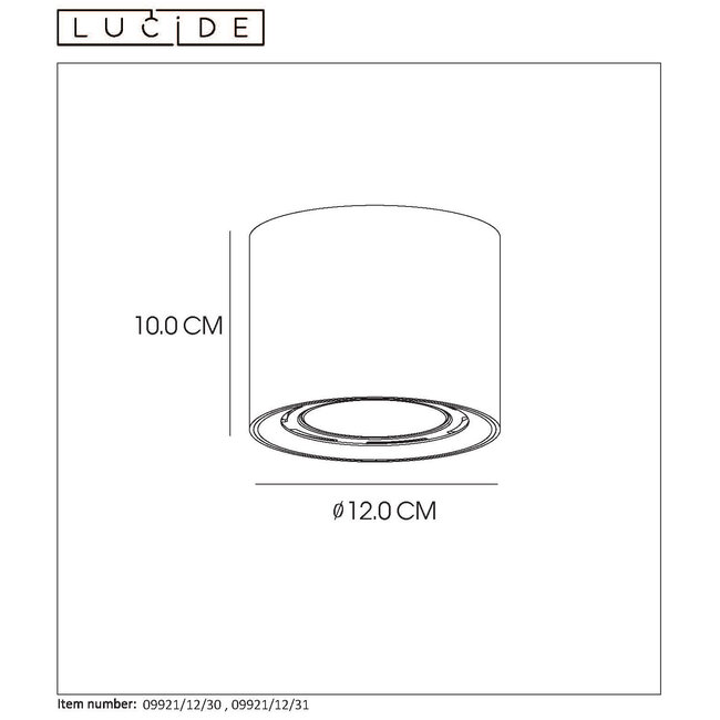 FEDLER - Ceiling spotlight - Ø 12 cm - LED Dim to warm - GU10 - 1x12W 3000K/2200K - White - 09921/12/31