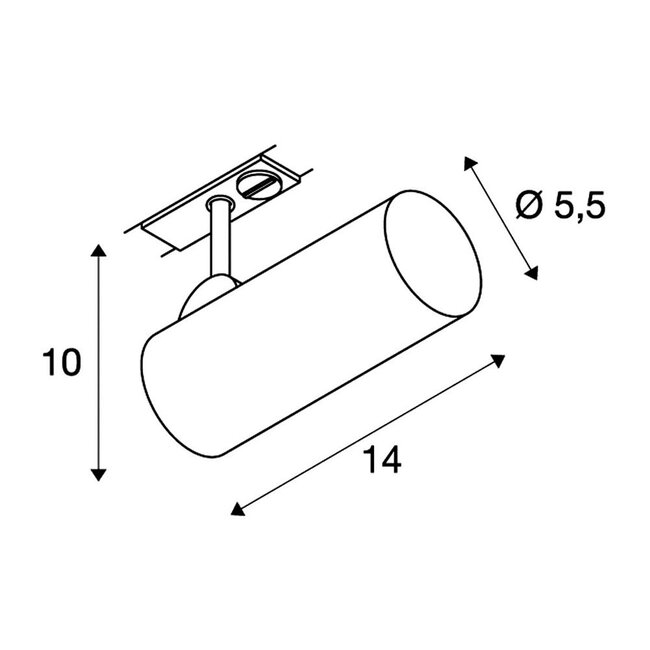 Spot LED monophasé sur rail HELIA 50