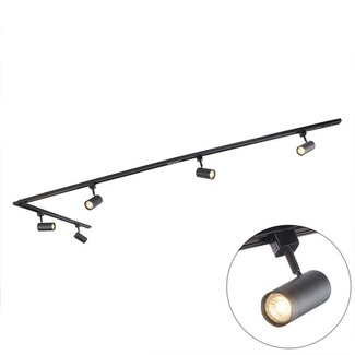 Qazqa Spot LED triphasé sur Rail Noir 15w 2700K avec AR111 Expert