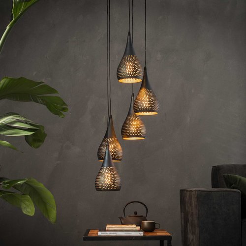 LioLights Vintage Hanglamp 5xØ15 getrapt Punch LioLights Vintage Hanglamp 5xØ15 getrapt Punch