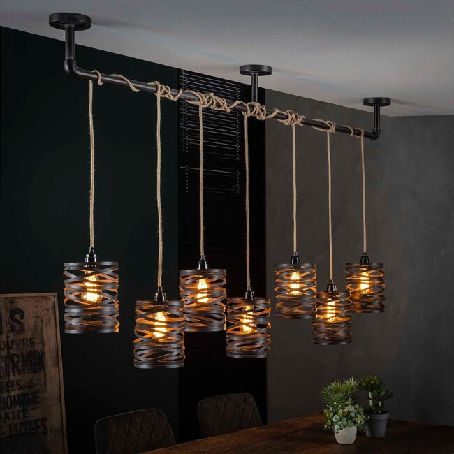 suspension lumineuse d'intérieur câble en corde jute 230V pour plafond