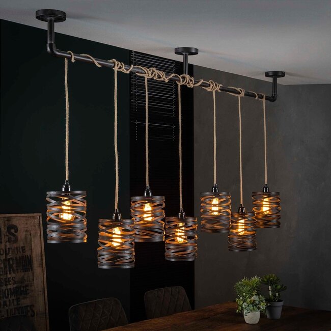 Pendant lamp 7L twist wrap XL
