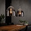 LioLights Hanglamp 2xØ40 shaded ovaal glas