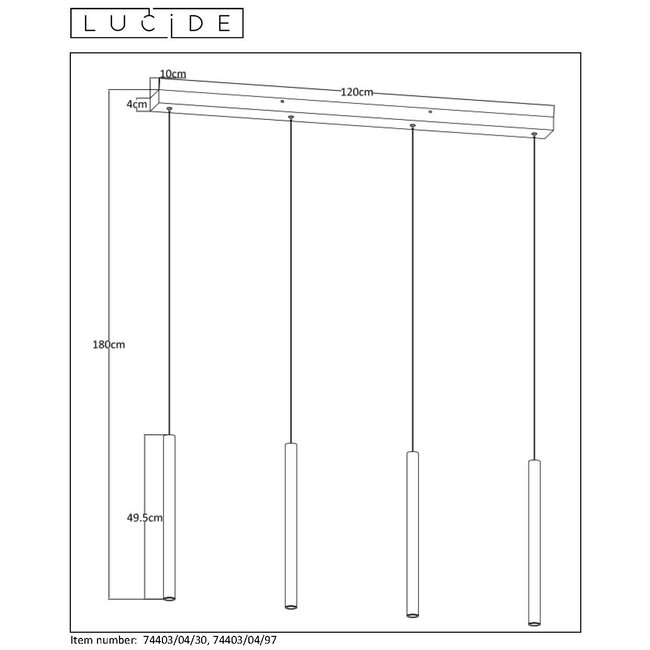 LORENZ - Hanglamp - LED Dimb. - 4x4W 3000K