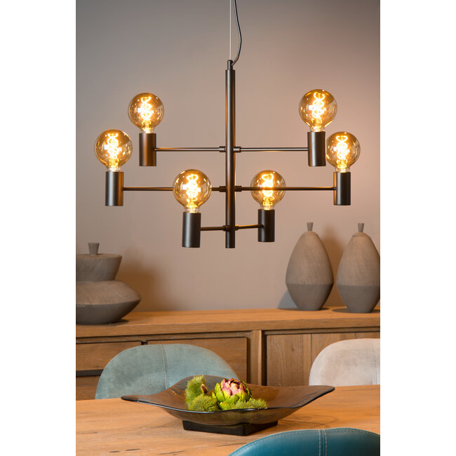 LEANNE - Hanging lamp - 6xE27 - Black - 21421/06/30