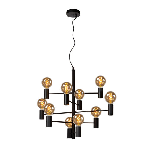Lucide LEANNE - Hanglamp - Ø 65 cm - 10xE27 - Zwart - 21421/10/30 Lucide LEANNE - Hanglamp - Ø 65 cm - 10xE27 - Zwart - 21421/10/30