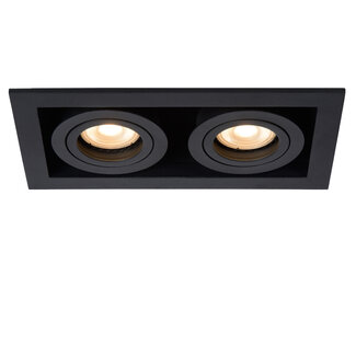 Lucide CHIMNEY - Recessed spot - 2 x GU10 - Black - 09926/02/30