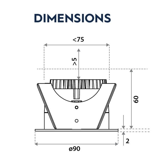 LED Inbouwspot STRADA 75 HV-FD 600Lm DIM CRI93