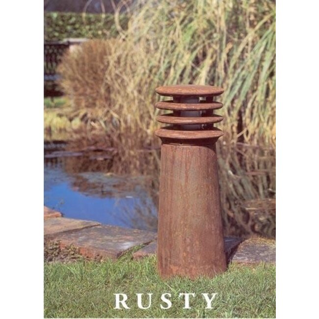 Rusty garden post Rust brown