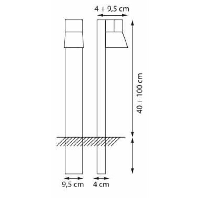 Beacon garden post Teak - Porcelain