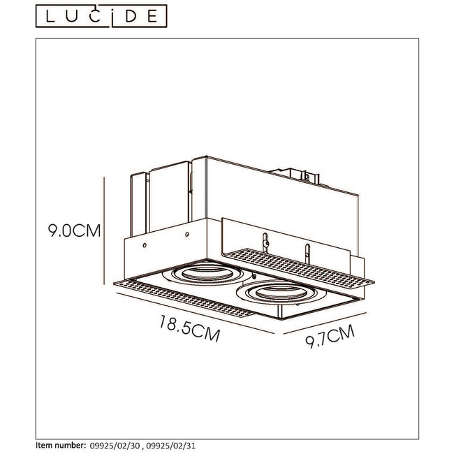TRIMLESS - Inbouwspot - 2xGU10 - Zwart - 09925/02/30