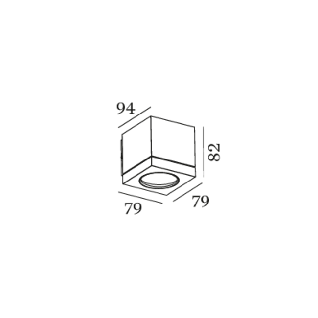 Applique TUBE CARRÉ 1.0 PAR16 IP65