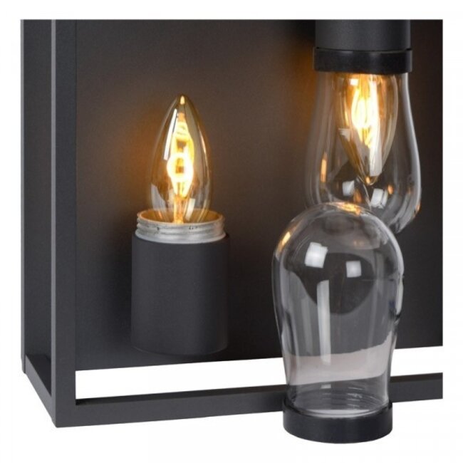 CARLYN - Plafonnière Badkamer - 2xE14 - IP54 - Zwart - 27100/02/30