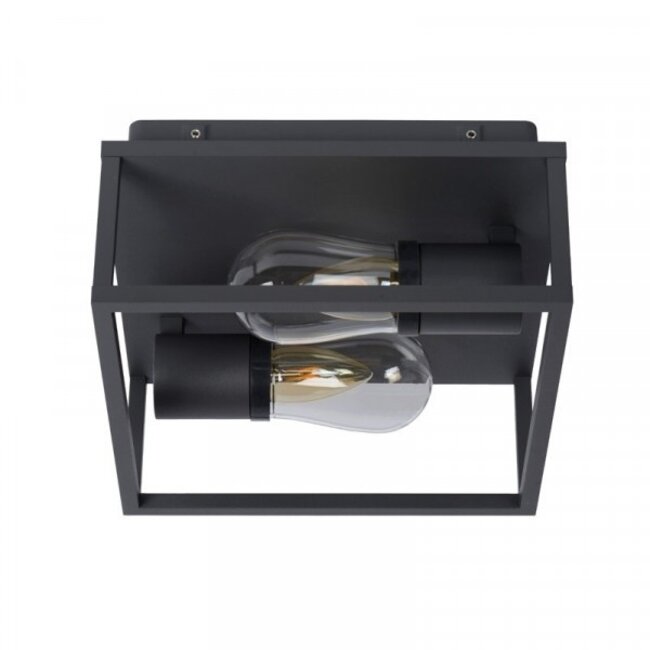 CARLYN - Plafonnier Salle de Bain - 2xE14 - IP54 - Noir - 27100/02/30