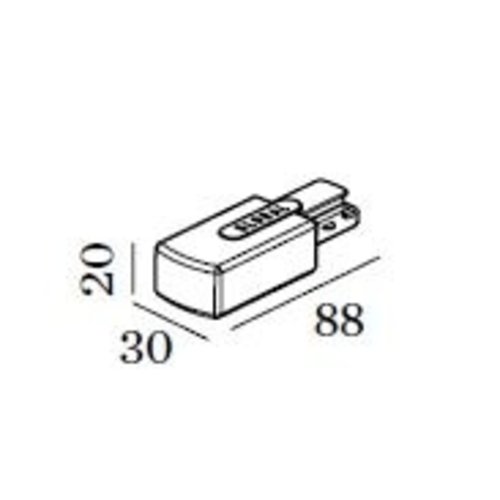 Wever & Ducré 1-Phase Track Voeding Links Wever & Ducré 1-Phase Track Voeding Links