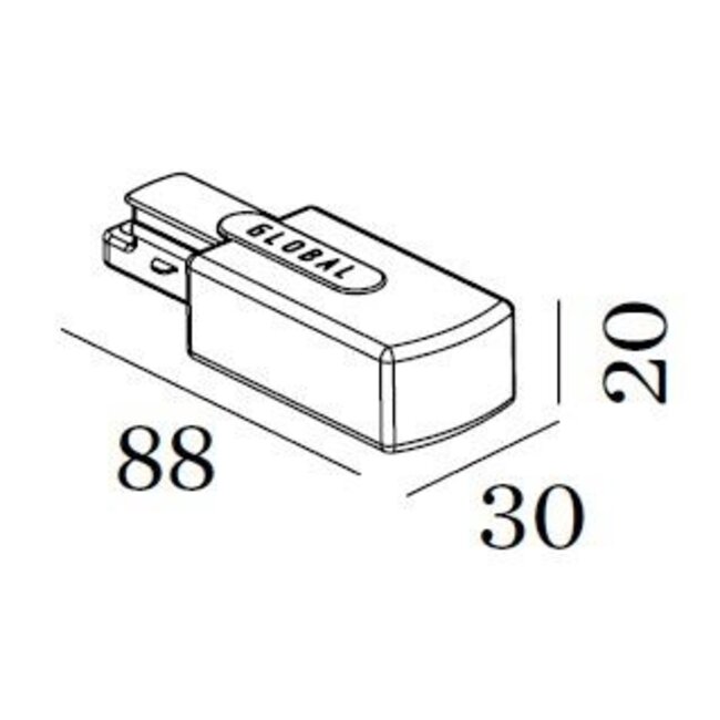 1-Phase Track Voeding Rechts