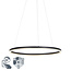 Design ring hanglamp zwart 80cm incl. LED en dimmer - Anello 	99149