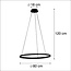 Design ring hanging lamp black 80cm incl. LED and dimmer - Anello 99149