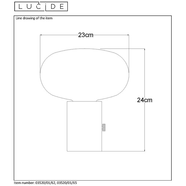 CHARLIZE - Table lamp - Ø 23 cm - E27 - Amber - 03520/01/62