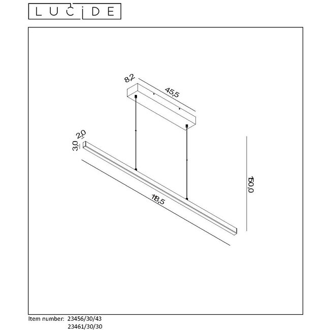 SIGMA - Suspension - LED Dim. - 1x30W 2700K - Noir - 23463/30/30