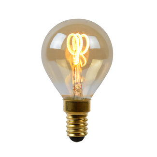Lucide Ampoule LED - Lampe à incandescence - Ø 4,5 cm - LED Dim. - E14 - 1x3W 2200K - Ambre