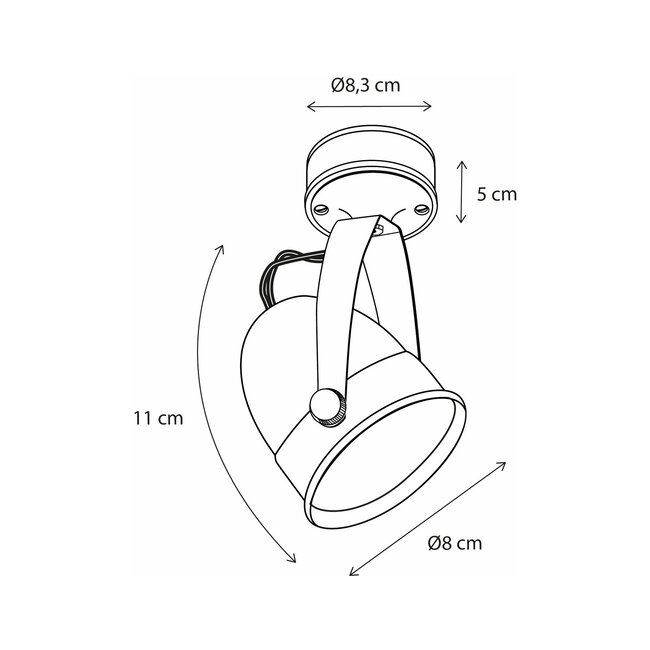 Projecteur LED en saillie COMÈTE SUR BASE RONDE
