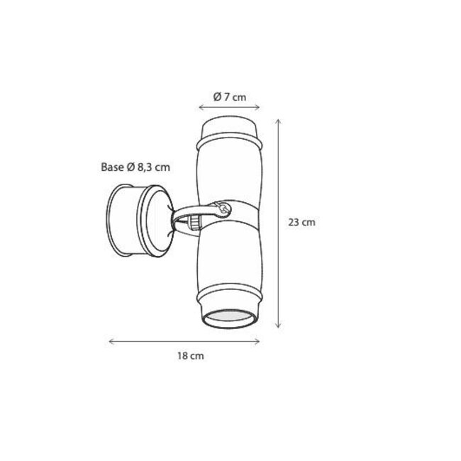 Country Wall Lamp MICRO UP & DOWN ON ROUND BASE