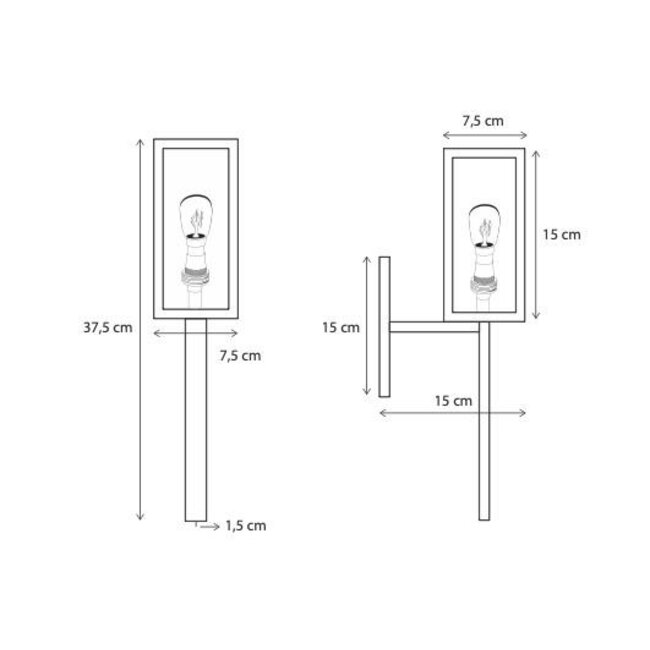 Landelijke Wandlamp Vitrine Petite Torch outdoor