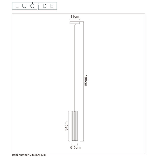 LIONEL - Suspension - Ø 6,5 cm - E27 - Noir - 73406/01/30