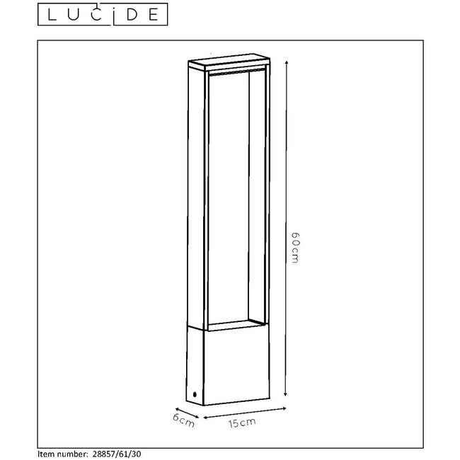 GOA - Pedestal lamp Outdoor - LED - 1x6,5W 3000K - IP54 - Anthracite - 28857/61/30