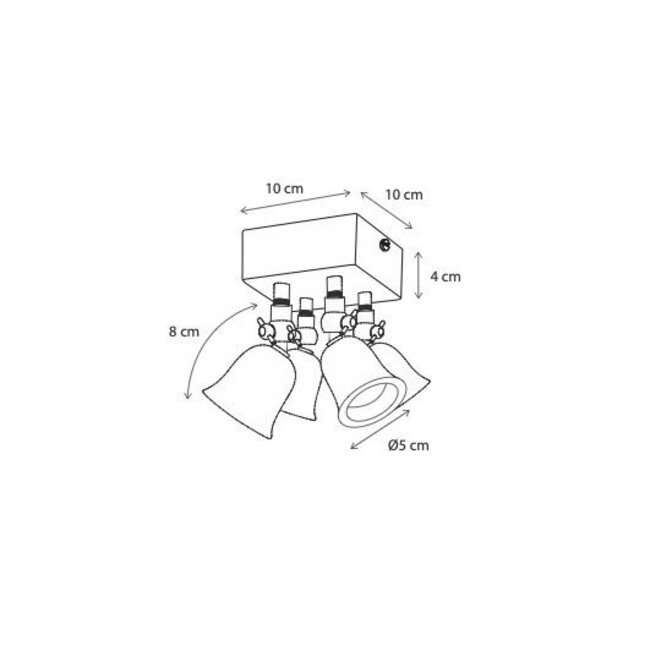 Surface-mounted spotlight Fleure On Square Base 4L