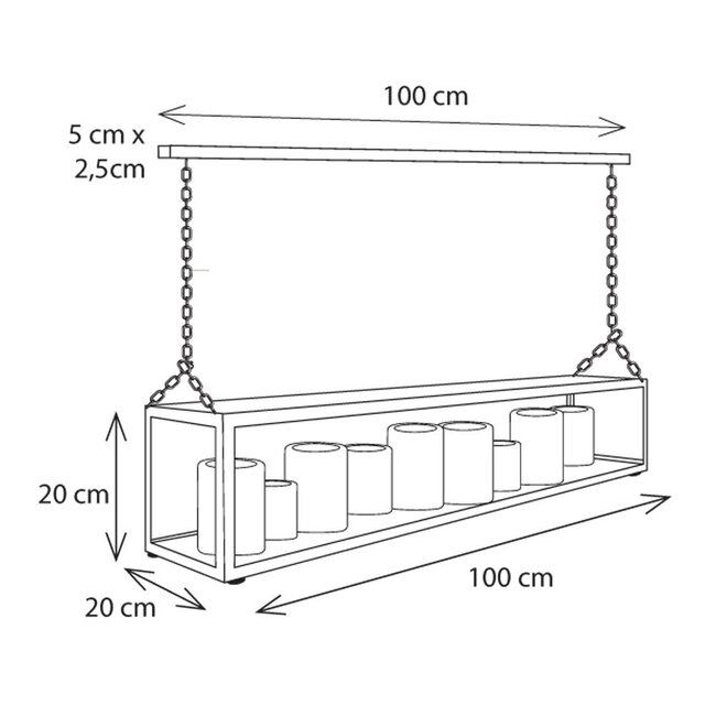 Exclusieve Led hanglamp Bellefeu Vitrine Suspension Long