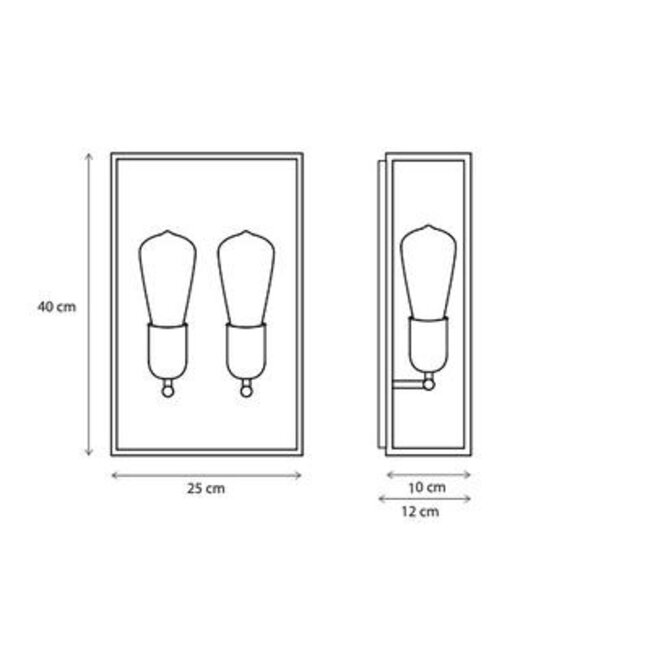 Rural Wall lamp Showcase WALL 2L LARGE outdoor