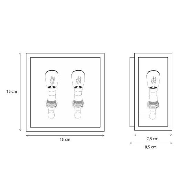 Landelijke Wandlamp VITRINE PETITE WALL 2L outdoor