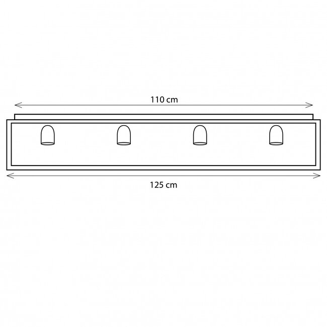 Display Case Ceiling Light Long 4L