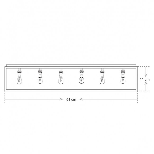 Landelijke plafondlamp Vitrine Petite Stretch 6L