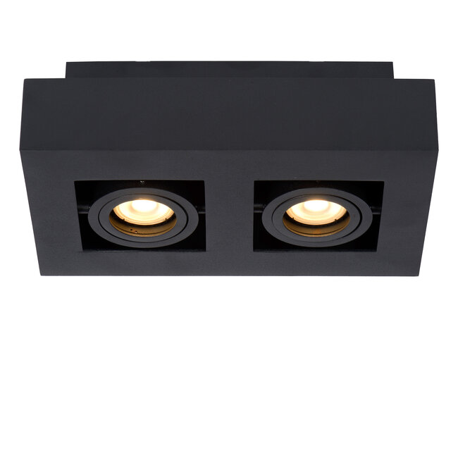 XIRAX - Spot de plafond - LED Dim pour chauffer - GU10 - 2x5W 2200K / 3000K - Noir - 09119/11/30